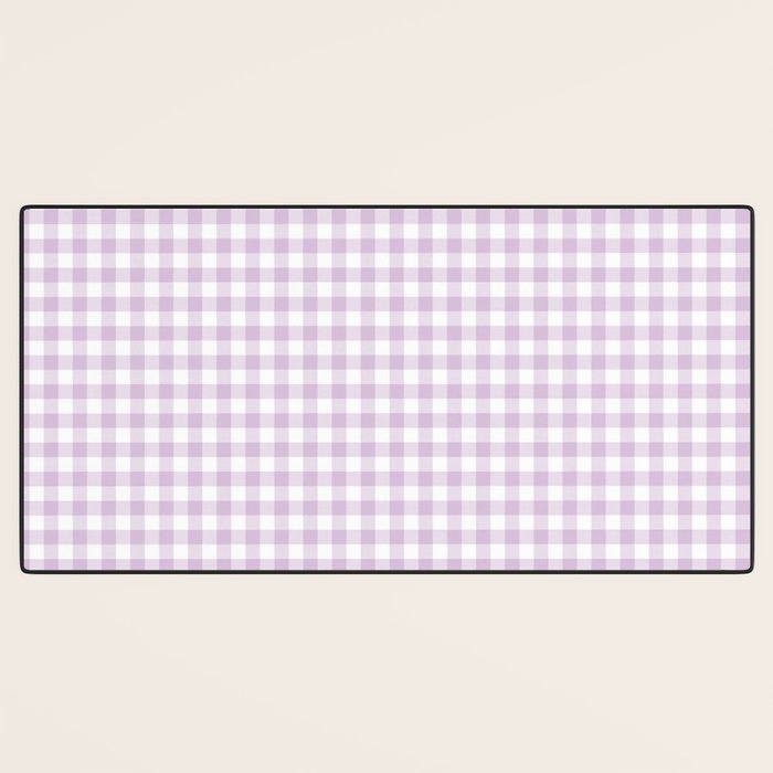 Lilac Plaid Gingham Print Desk Mat Gallery Image 3