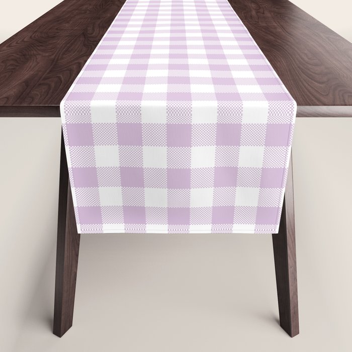 Lilac Plaid Gingham Print Table Runner Gallery Image 1