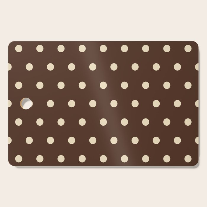 Vintage polka dots baroque brown & cream Cutting Board Gallery Image 1