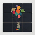 Space Raccoon Wood Wall Art Gallery Image 1