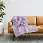 Let it gnome // monochromatic violet little Santa's helpers preparing for Christmas Throw Blanket Gallery Image 1