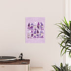 Let it gnome // monochromatic violet little Santa's helpers preparing for Christmas Poster Gallery Image 2