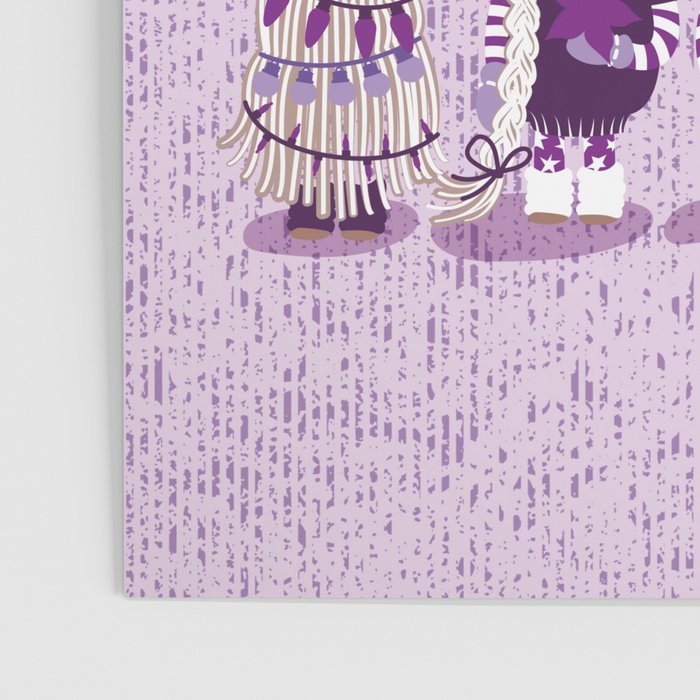Let it gnome // monochromatic violet little Santa's helpers preparing for Christmas Poster Gallery Image 3