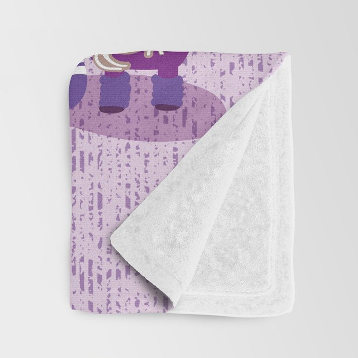 Let it gnome // monochromatic violet little Santa's helpers preparing for Christmas Throw Blanket Gallery Image 3