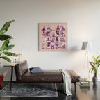 Let it gnome // monochromatic violet little Santa's helpers preparing for Christmas Wood Wall Art Gallery Image 2