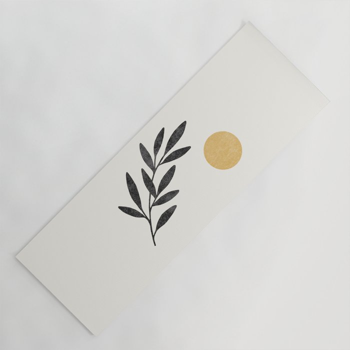 Leaf Sun 1 - Gold Black Yoga Mat Gallery Image 1