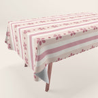 Pink Stripes And Flowers Tablecloth Gallery Image 1