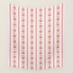 Pink Stripes And Flowers Wall Tapestry Gallery Image 4