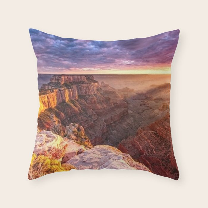 Purple Sunset at the Grand Canyon Throw Pillow Gallery Image 1