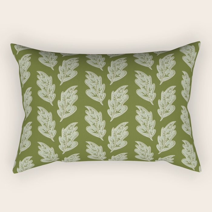 Green Leaf Rectangular Pillow Gallery Image 2