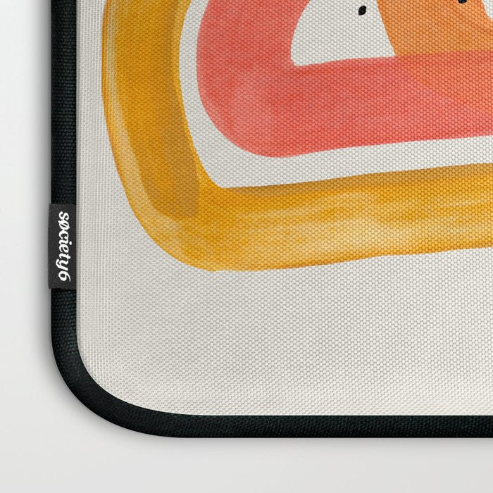 Mid Century Modern Abstract Colorful Art Ombre Magenta Yellow Circles Raindrops Geometric Pattern Laptop Sleeve Gallery Image 3