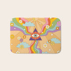 retro hippie boho rainbow print  Bath Mat Gallery Image 1