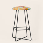 retro hippie boho rainbow print  Stool Gallery Image 1
