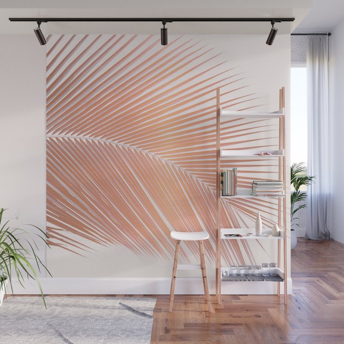 Palm leaf - copper pink Wall Mural Gallery Image 1