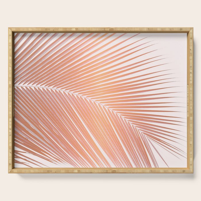 Palm leaf - copper pink Serving Tray Gallery Image 1