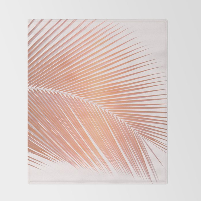 Palm leaf - copper pink Throw Blanket Gallery Image 2