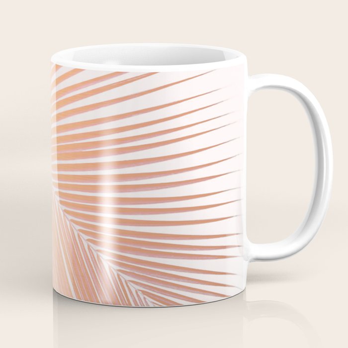 Palm leaf - copper pink Coffee Mug Gallery Image 1