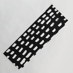 Artistic modern black white paint brushstrokes Yoga Mat Gallery Image 1