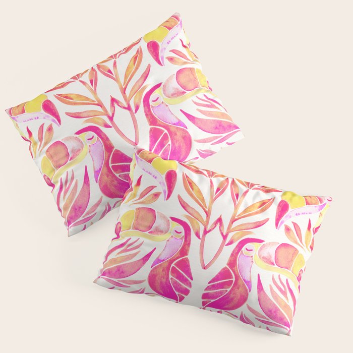 Tropical Toucans - Pink & Melon OmbrÃ© Pillow Sham Gallery Image 1