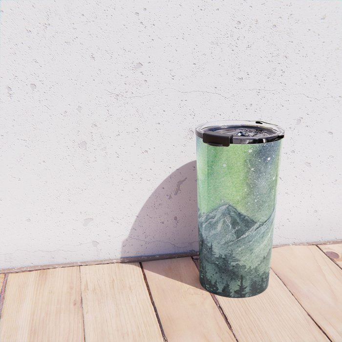 Northern Lights Magic Mountains Travel Mug Gallery Image 4