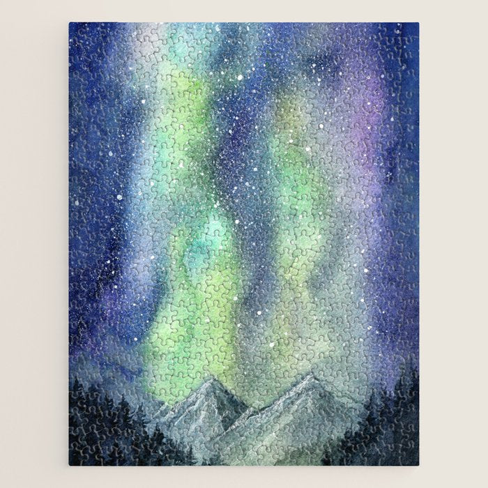 Northern Lights Magic Mountains Jigsaw Puzzle Gallery Image 1