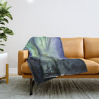 Northern Lights Magic Mountains Throw Blanket Gallery Image 1