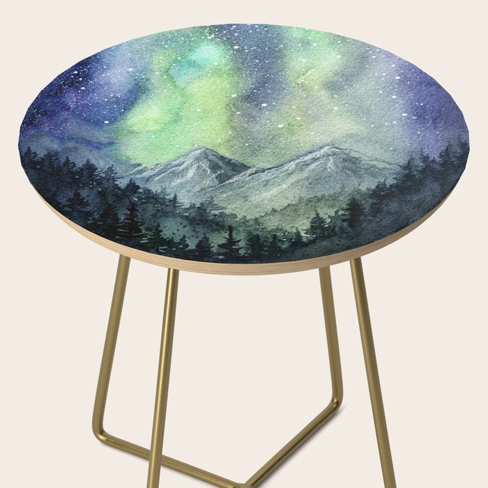 Northern Lights Magic Mountains Side Table Gallery Image 2