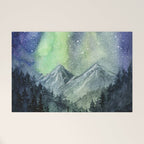 Northern Lights Magic Mountains Welcome Mat Gallery Image 1