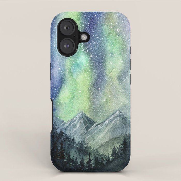 Northern Lights Magic Mountains iPhone Case Gallery Image 1