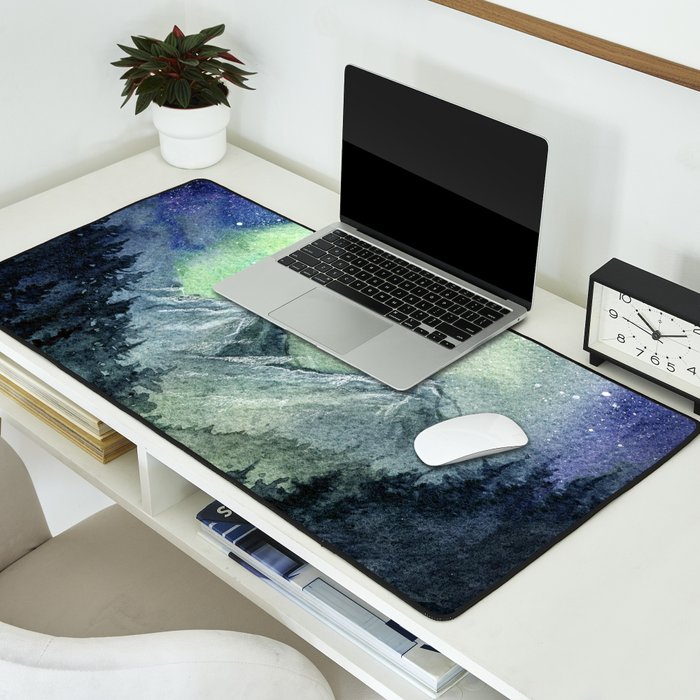 Northern Lights Magic Mountains Desk Mat Gallery Image 2