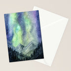 Northern Lights Magic Mountains Stationery Card Gallery Image 2