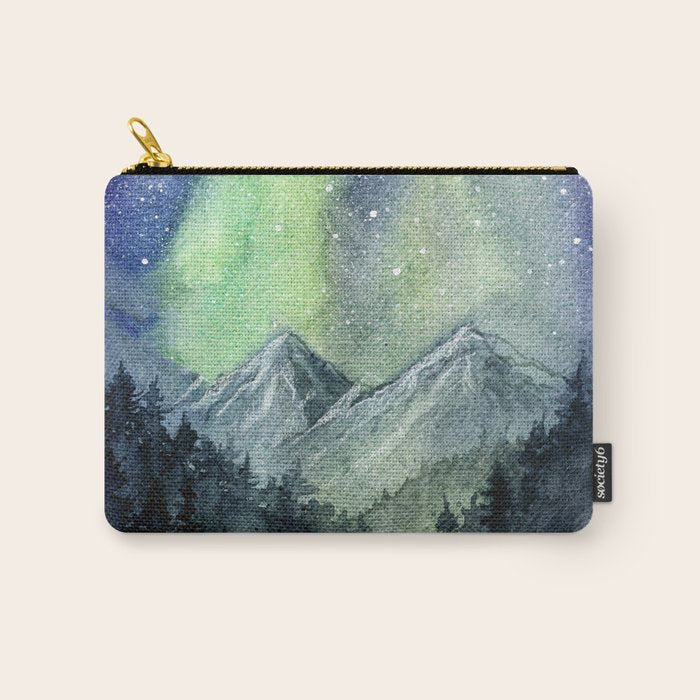 Northern Lights Magic Mountains Carry All Pouch Gallery Image 1