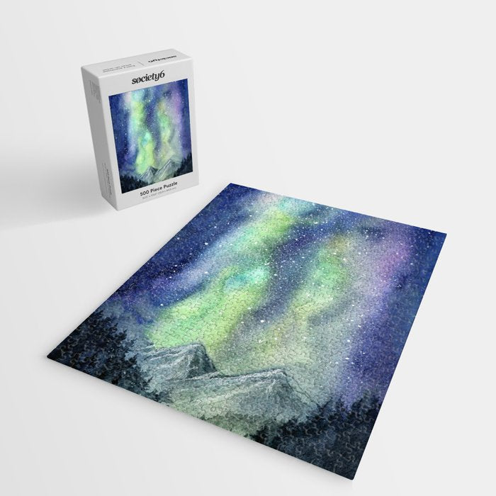 Northern Lights Magic Mountains Jigsaw Puzzle Gallery Image 2