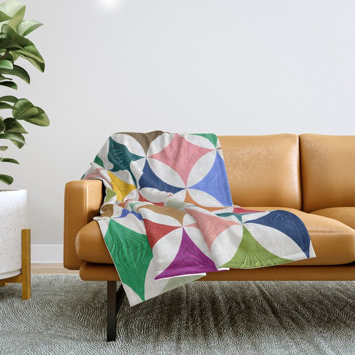 Eclipse Pattern - Rainbow Palette Throw Blanket Gallery Image 1
