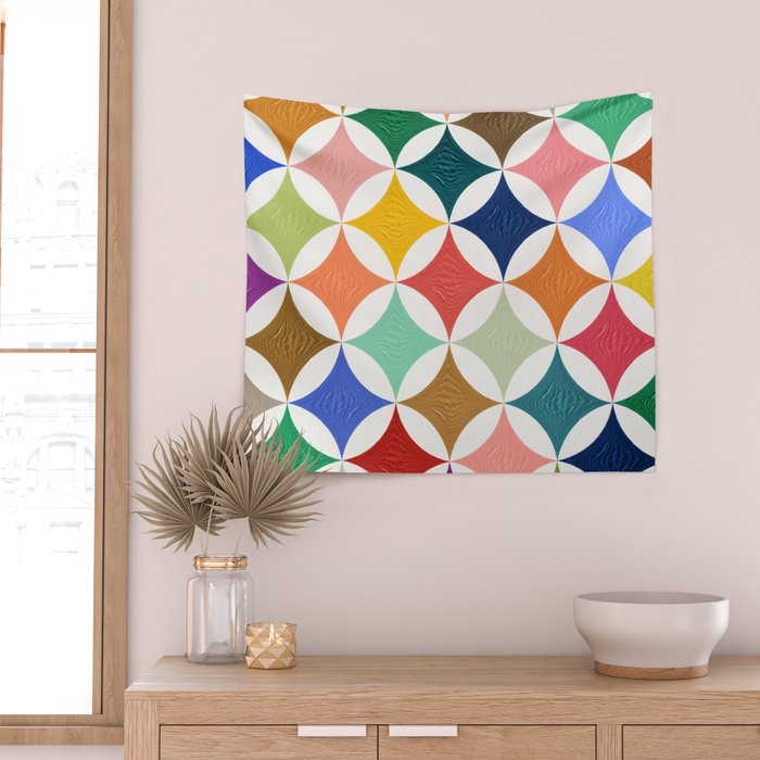 Eclipse Pattern - Rainbow Palette Wall Tapestry Gallery Image 2