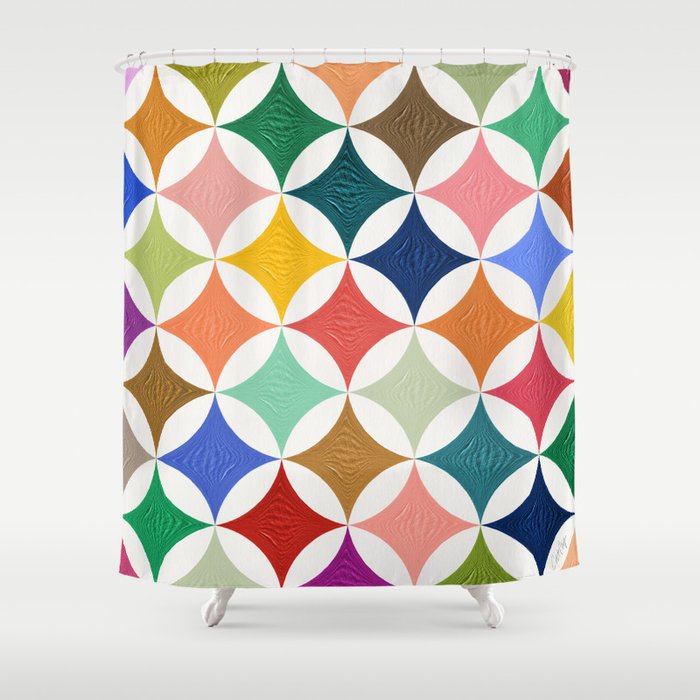 Eclipse Pattern - Rainbow Palette Shower Curtain Gallery Image 1