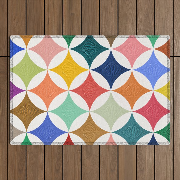 Eclipse Pattern - Rainbow Palette Outdoor Rug Gallery Image 1