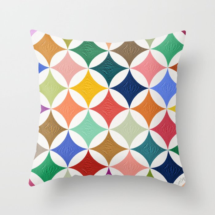 Eclipse Pattern - Rainbow Palette Throw Pillow Gallery Image 6