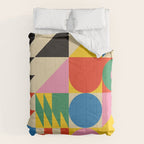 Colorful mid century retro geometric shapes  Comforter Gallery Image 6