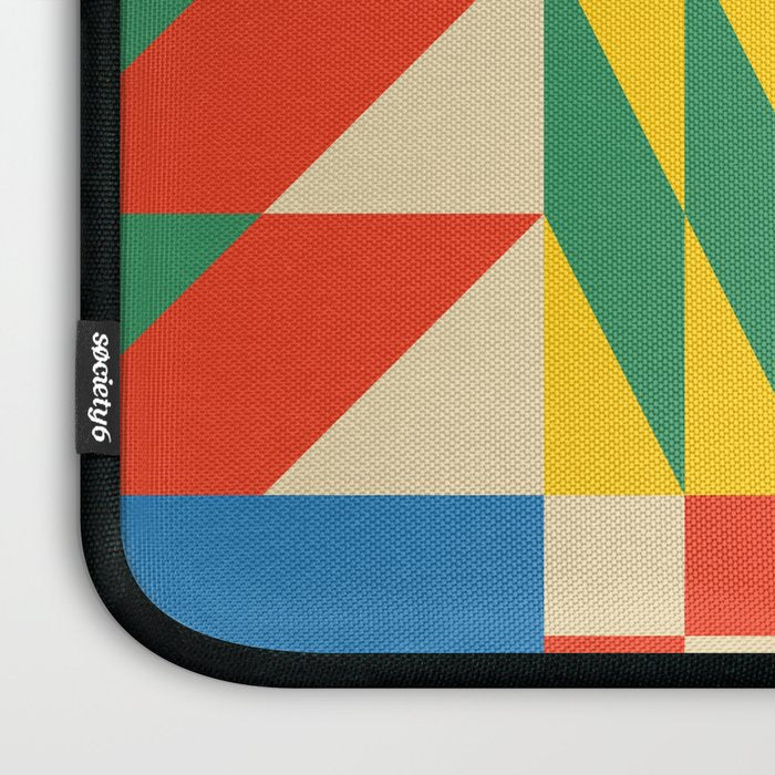 Colorful mid century retro geometric shapes  Laptop Sleeve Gallery Image 3
