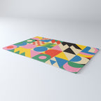 Colorful mid century retro geometric shapes  Rug Gallery Image 3