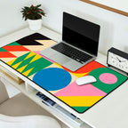 Colorful mid century retro geometric shapes  Desk Mat Gallery Image 2