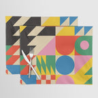 Colorful mid century retro geometric shapes  Placemat Gallery Image 1