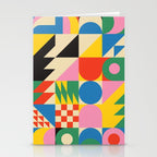 Colorful mid century retro geometric shapes  Stationery Card Gallery Image 2
