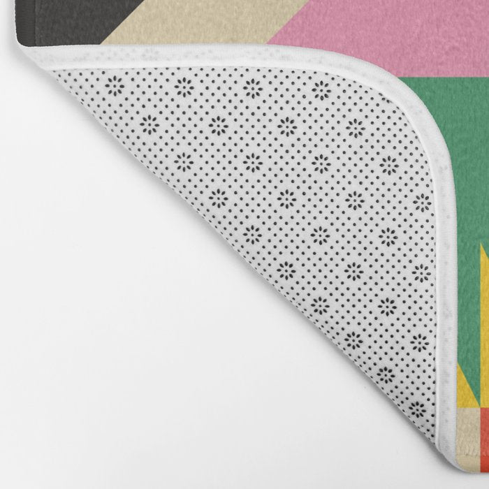 Colorful mid century retro geometric shapes  Bath Mat Gallery Image 2