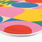 Colorful mid century retro geometric shapes  Bath Mat Gallery Image 3