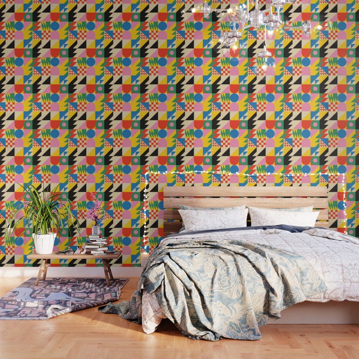 Colorful mid century retro geometric shapes  Wallpaper Gallery Image 3