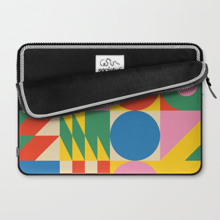 Colorful mid century retro geometric shapes  Laptop Sleeve Gallery Image 2