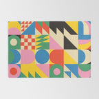 Colorful mid century retro geometric shapes  Rug Gallery Image 2