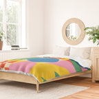 Colorful mid century retro geometric shapes  Duvet Cover Gallery Image 2